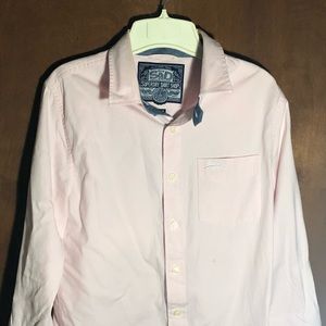 Superdry Pink Button Up Long Sleeved Dress Shirt
